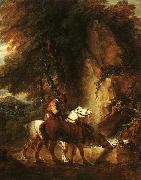 Wooded Landscape with Mounted Drover Thomas